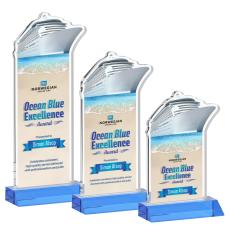 Voyager Full Color Sky Blue Unique Crystal Trophy - Crystal Trophies