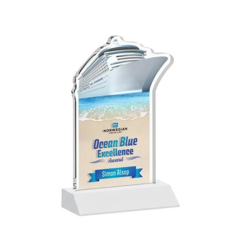 Awards and Plaques - Crystal Trophies - Voyager Full Color Fagan Unique Crystal Trophy