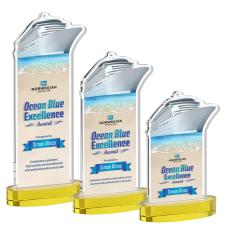 Voyager Full Color on Alberton Base Gold Unique Crystal Trophy - Crystal Trophies