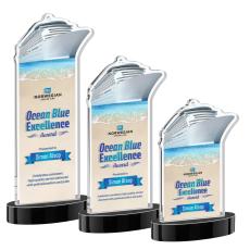 Voyager Full Color on Alberton Base Black Unique Crystal Trophy - Crystal Trophies