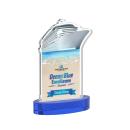 Voyager Full Color on Alberton Base Blue Unique Crystal Trophy