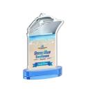 Voyager Full Color on Alberton Base Sky Blue Unique Crystal Trophy