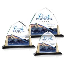 Crespo Full Color Gold Peaks Crystal Trophy - Crystal Trophies