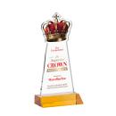 Crown Full Color Amber Unique Crystal Trophy