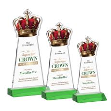 Crown Full Color Green Unique Crystal Trophy - Crystal Trophies