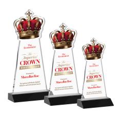 Crown Full Color Black Unique Crystal Trophy - Crystal Trophies