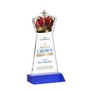 Crown Full Color Blue Unique Crystal Trophy