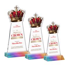 Crown Full Color Prismatic Unique Crystal Trophy - Crystal Trophies