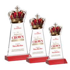 Crown Full Color Red Unique Crystal Trophy - Crystal Trophies