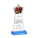 Crown Full Color Sky Blue Unique Crystal Trophy