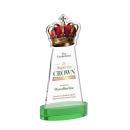 Crown Full Color on Alberton Base Green Unique Crystal Trophy