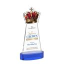 Crown Full Color on Alberton Base Blue Unique Crystal Trophy