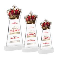 Crown Full Color on Alberton Base Fagan Unique Crystal Trophy - Custom Trophies