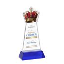 Crown Full Color on Hartford Base Blue Unique Crystal Trophy