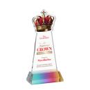 Crown Full Color on Hartford Base Prismatic Unique Crystal Trophy