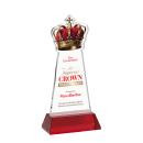 Crown Full Color on Hartford Base Red Unique Crystal Trophy