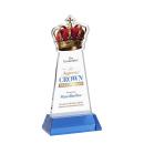 Crown Full Color on Hartford Base Sky Blue Unique Crystal Trophy