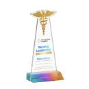 Caduceus Full Color Prismatic Unique Crystal Trophy