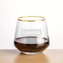 Ledford Gold Rim Stemless Wine - Deep Etch