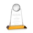 Mayes Amber Globe Crystal Trophy