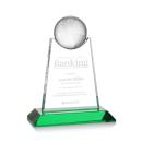 Mayes Green Globe Crystal Trophy