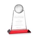 Mayes Red Globe Crystal Trophy