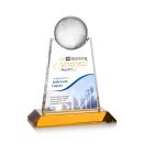 Mayes Full Color Amber Globe Crystal Trophy