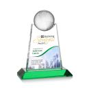 Mayes Full Color Green Globe Crystal Trophy