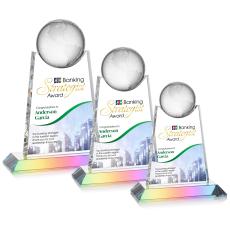 Mayes Full Color Prismatic Globe Crystal Trophy - Crystal Trophies