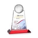 Mayes Full Color Red Globe Crystal Trophy