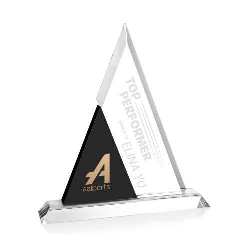 Awards and Plaques - Crystal Trophies - Washburn Black Pyramid Crystal Trophy