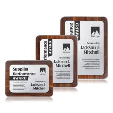 Reston Plaque - Walnut Finish/Silver - Wall Plaque Awards