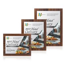 Millsboro Full Color Plaque - Walnut Finish/Silver - Wall Plaque Awards