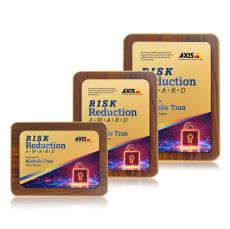 Reston Full Color Plaque - Walnut Finish/Gold - Wall Plaque Awards