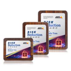 Reston Full Color Plaque - Walnut Finish/Silver - Wall Plaque Awards