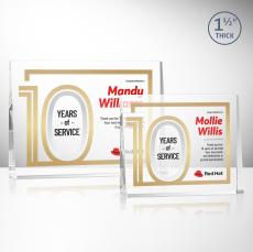 Wiseman Full Color Rectangle Crystal Trophy - Crystal Trophies