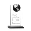 Myers Globe Black/Silver Peaks Crystal Trophy