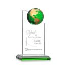 Myers Green/Gold Globe Crystal Trophy