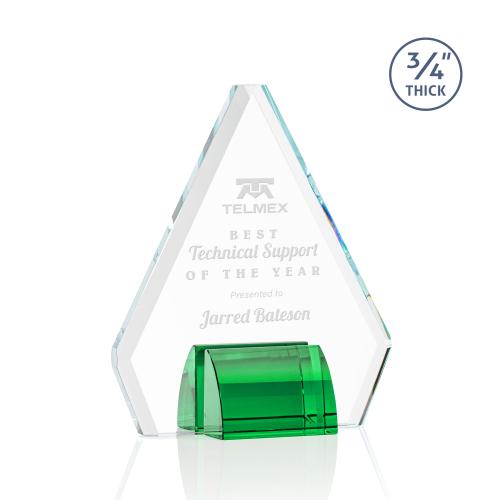 Awards and Plaques - Crystal Trophies - Kilgore Green Crystal Trophy