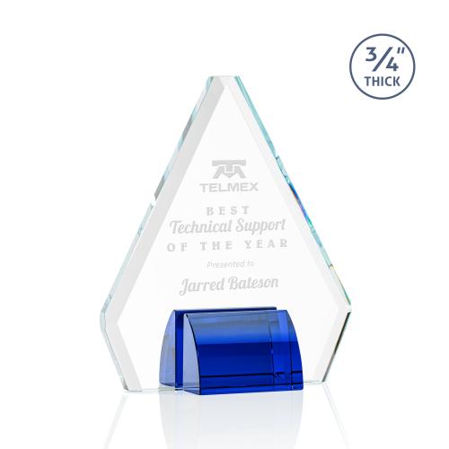 Awards and Plaques - Crystal Trophies - Kilgore Blue Crystal Trophy