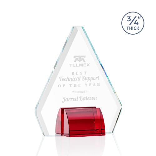 Awards and Plaques - Crystal Trophies - Kilgore Red Crystal Trophy