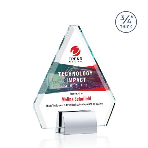 Awards and Plaques - Crystal Trophies - Kilgore Full Color Chrome Crystal Trophy