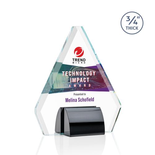 Awards and Plaques - Crystal Trophies - Kilgore Full Color Black Crystal Trophy