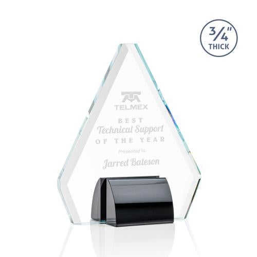 Awards and Plaques - Crystal Trophies - Kilgore Black Crystal Trophy