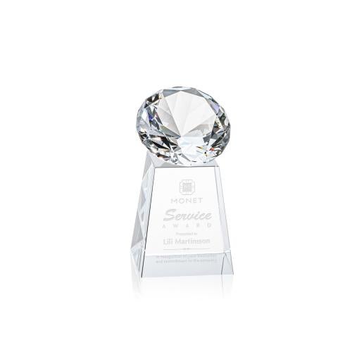 Awards and Plaques - Crystal Trophies - Medium Diamond Diamond Crystal Trophy