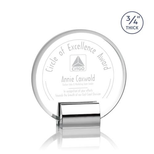 Awards and Plaques - Crystal Trophies - Gaston Circle Crystal Trophy