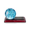 Addison Globe on Rosewood Base Glass Trophy