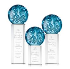 Addison Globe on Yoder Base Glass Trophy - Art Glass Trophies