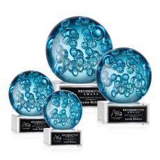 Addison on Plated Crystal Base Clear Globe Glass Trophy - Art Glass Trophies