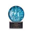 Addison on Half Round Base Black Globe Glass Trophy